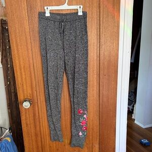 GAP Gray Pajama Bottoms with Floral Accents